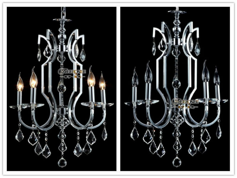 fast contemporary silver chrome crystal chandelier lamp 5 lights chandelier crystal light fixture hanging lamp md68014