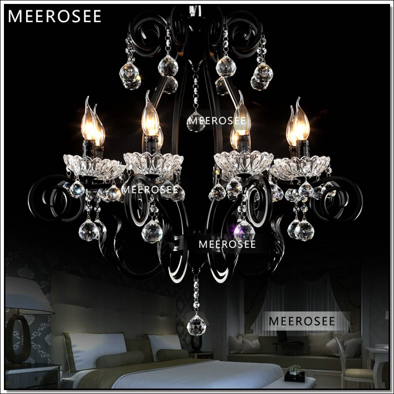 french vintage black chandelier crystal light fixture black lustre crystal hanging chandelier lighting md88010 d750mm h730mm - Click Image to Close