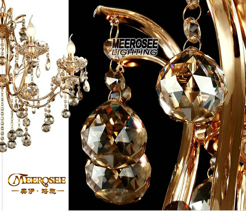new design vintage chandelier crystal light fixture lustre hanging lamp suspension light rose gold lighting md8496-l6