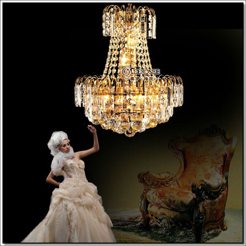prompt royal empire gold crystal chandelier light french crystal lights