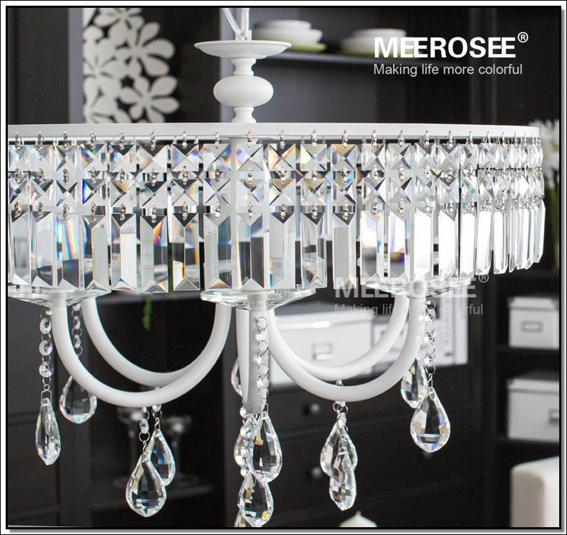 vintage french chandelier crystal light fixture cottage american white lustre suspension lamp hanging light md2494 d600mm